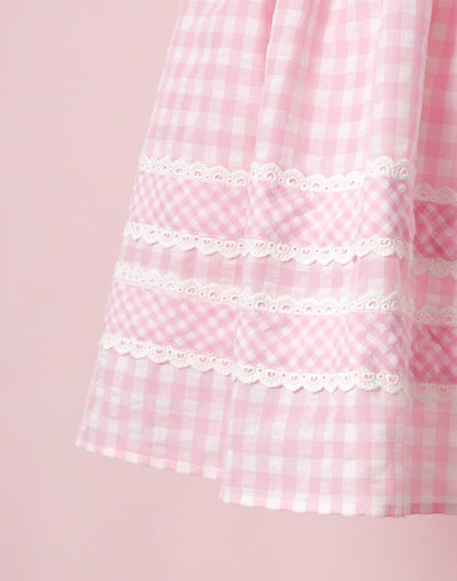 Lolime CANDY GIRL Gingham Checked Dress