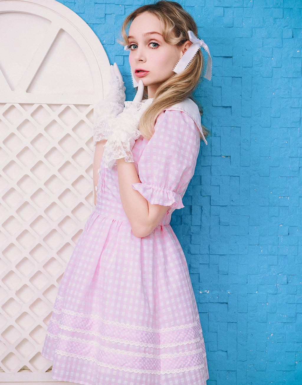 Lolime CANDY GIRL Gingham Checked Dress