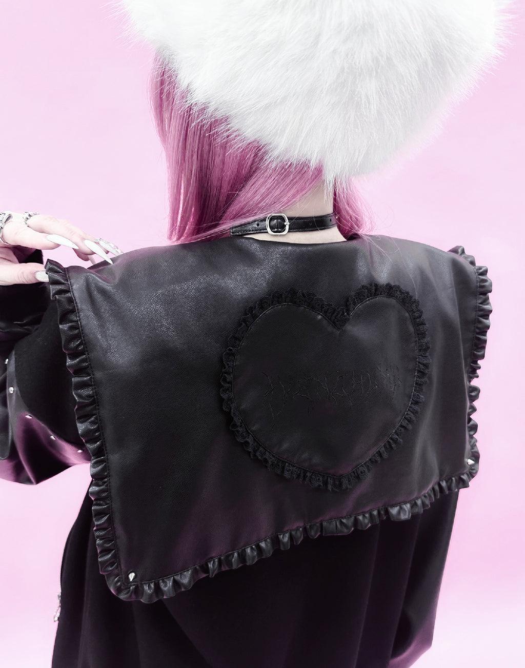 Sailor collar girls stadium jacket