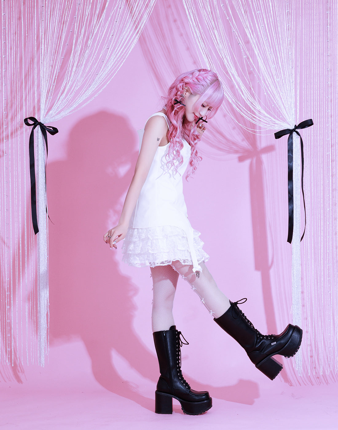 Buckle belt garter dress