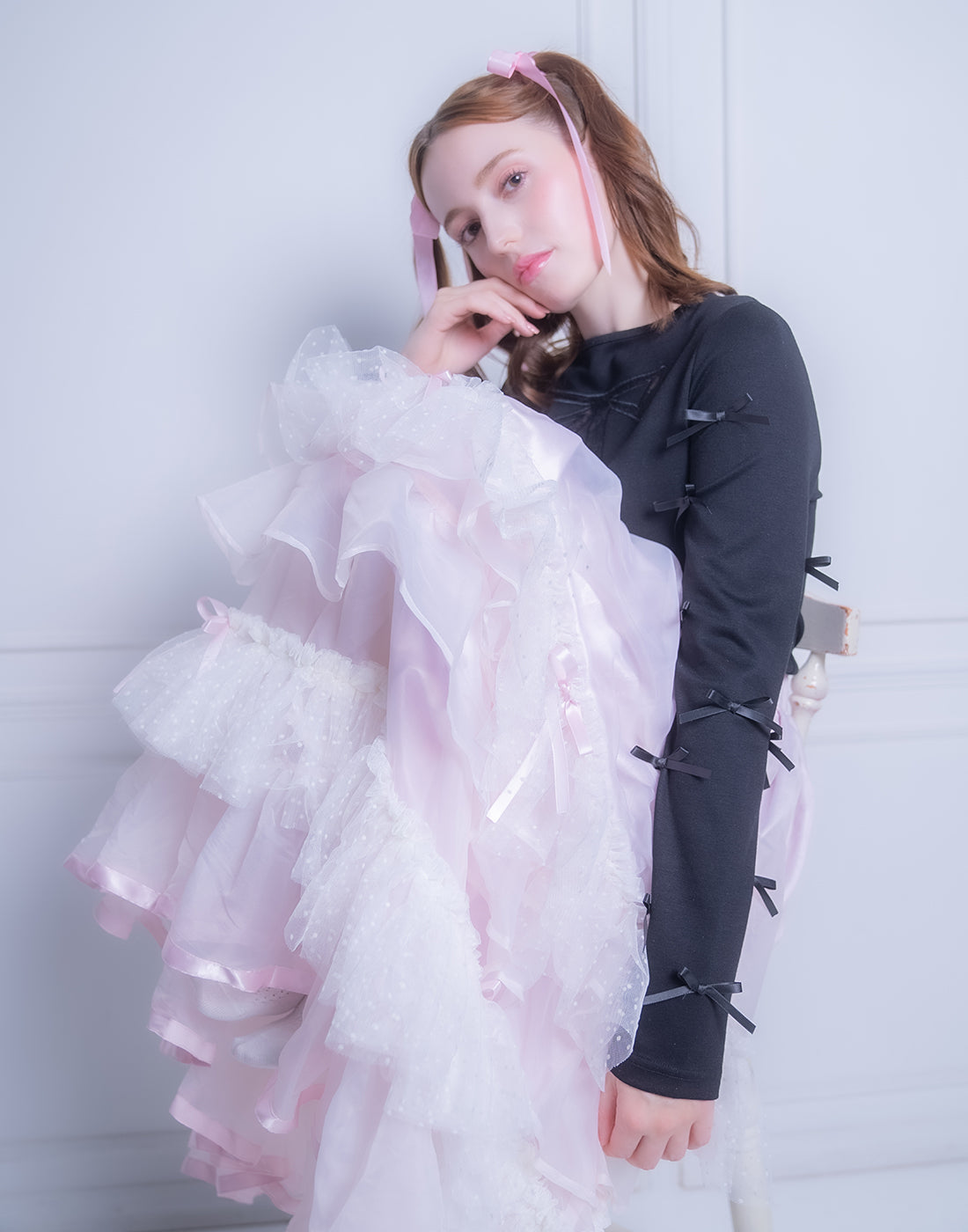 <Deliver In October> Lolime only ribbons Top