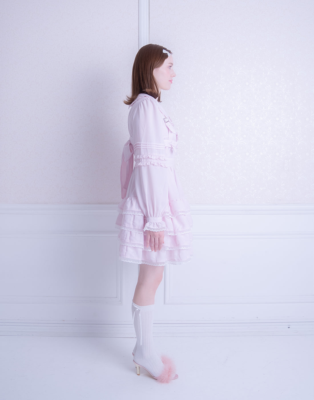 <Deliver In October> Lolime Ribbon Harness Mini Dress