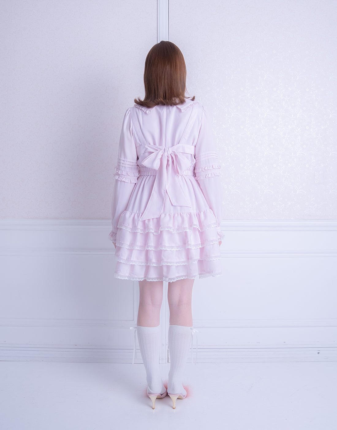 <Deliver In October> Lolime Ribbon Harness Mini Dress