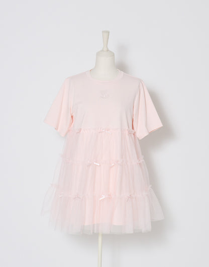 Lolime Tulle tiered cut sew mini dress