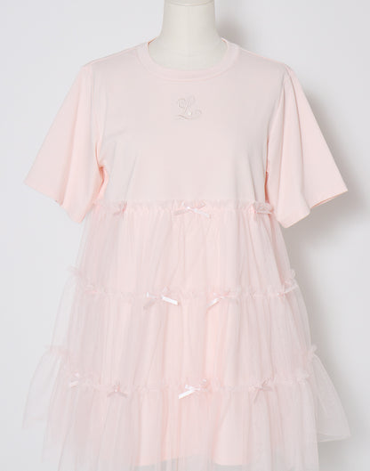 Lolime Tulle tiered cut sew mini dress