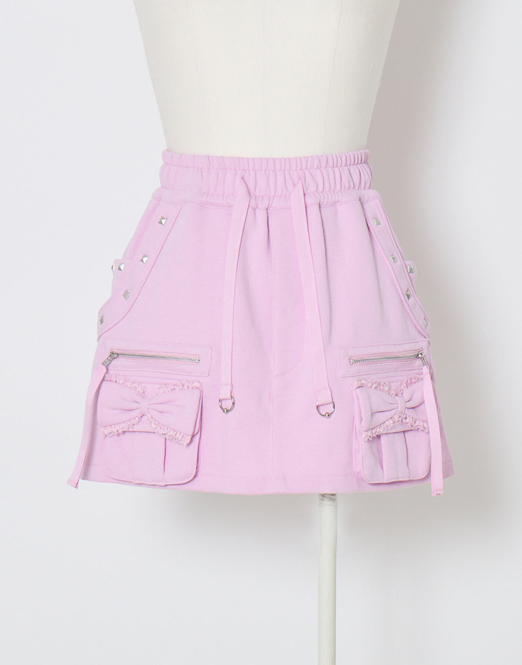 AVENCHUMU Ribbon pocket studded sweat skirt