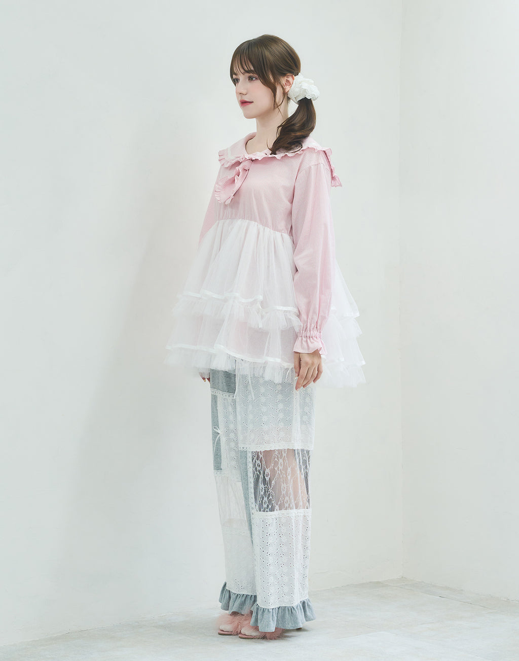 Lolime Tulle & Stripe sailor tunic