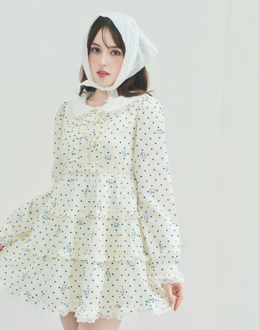 Lolime angel bunny frill mini dress