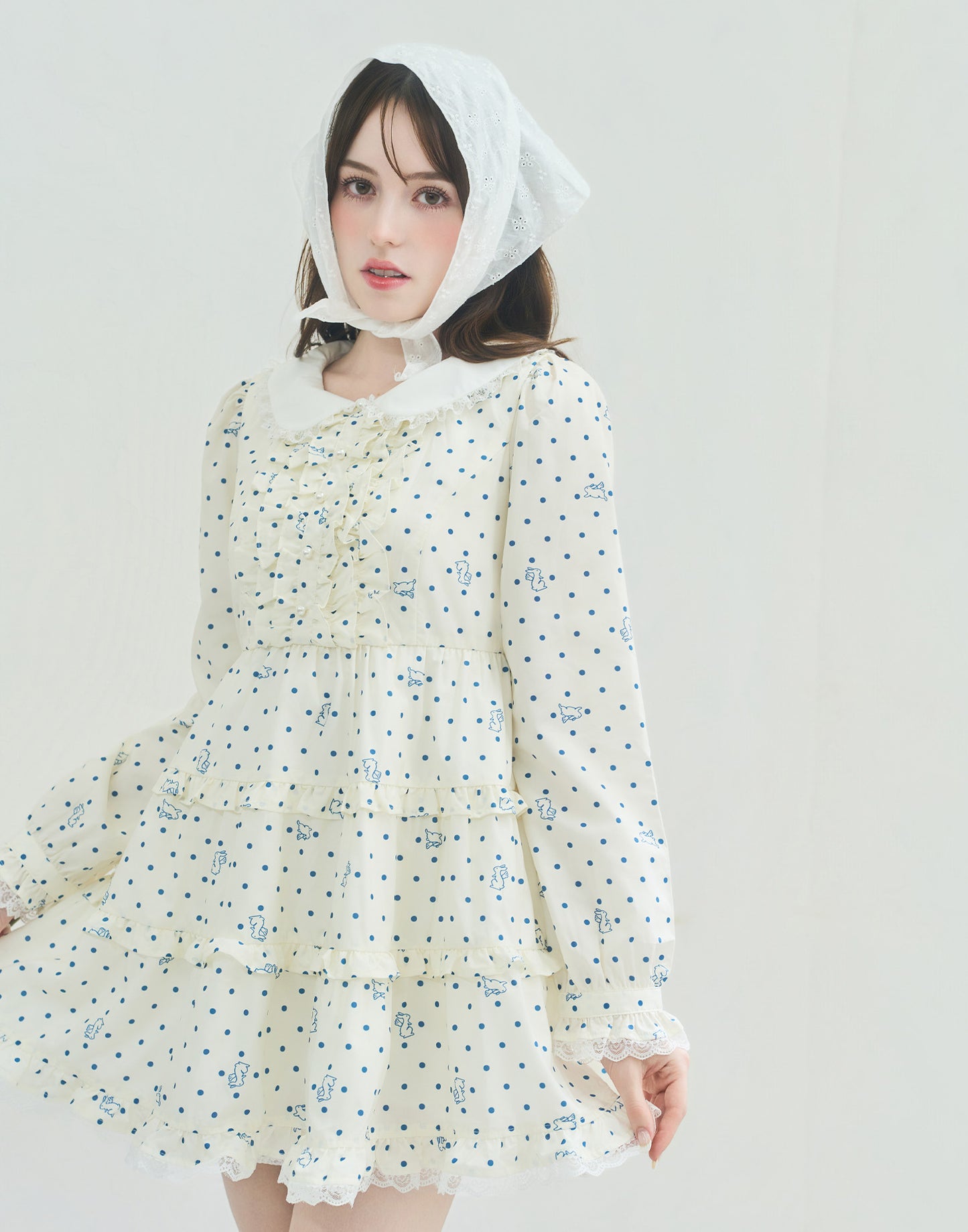 Lolime angel bunny frill mini dress