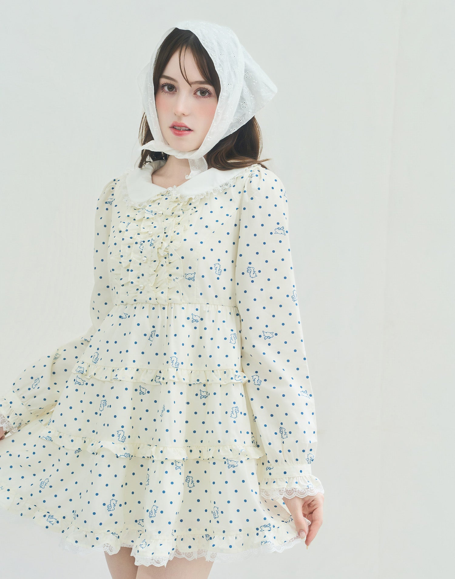 Lolime angel bunny frill mini dress