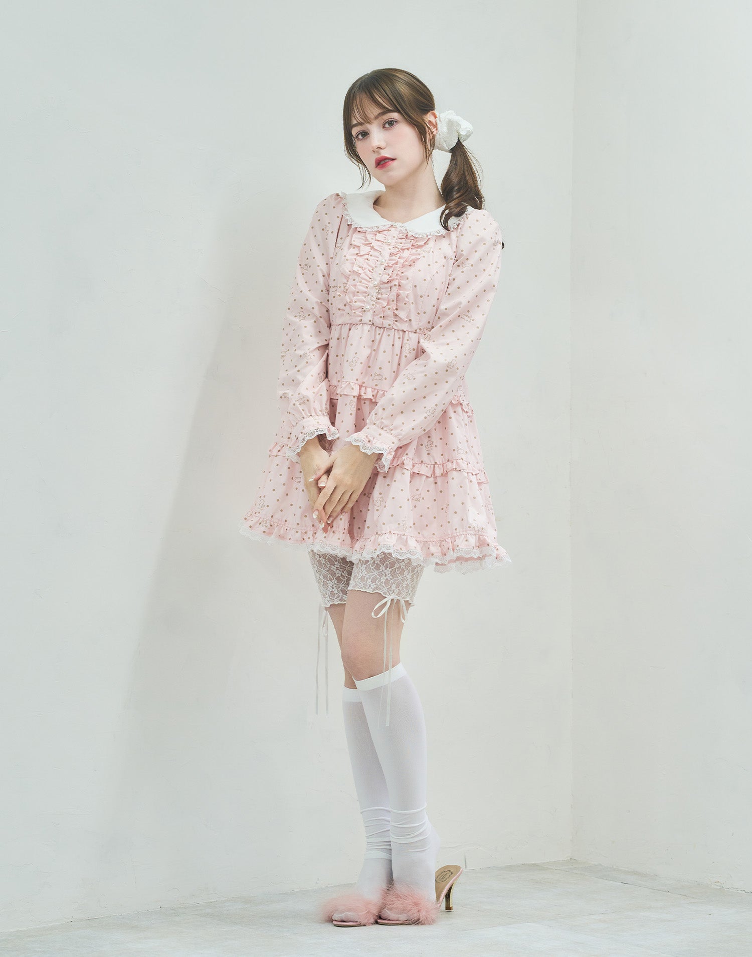 Lolime angel bunny frill mini dress
