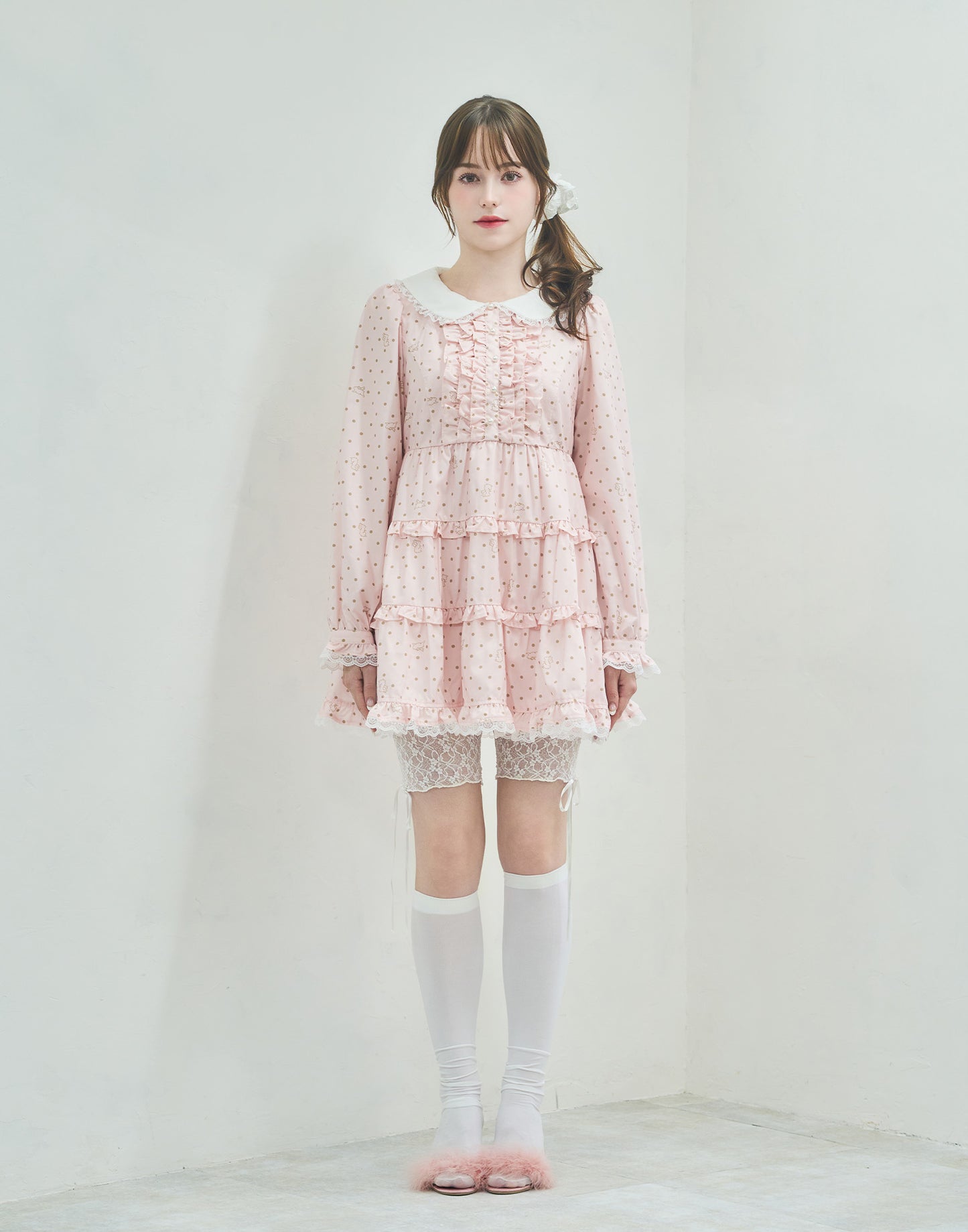 Lolime angel bunny frill mini dress