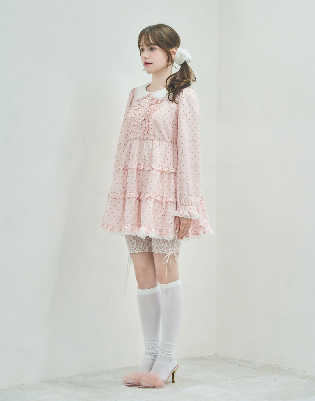 Lolime angel bunny frill mini dress