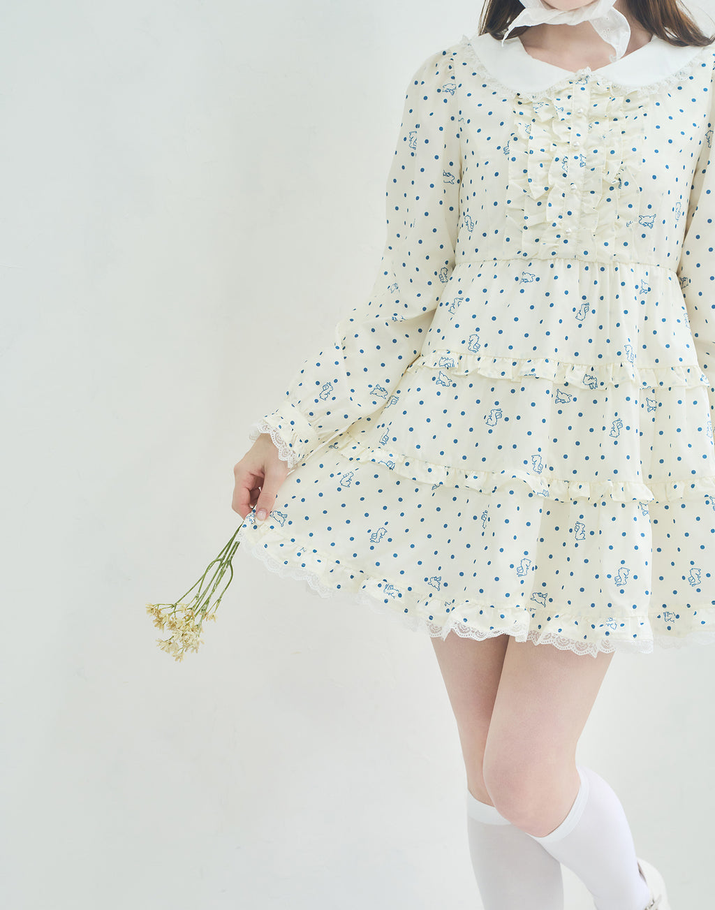 Lolime angel bunny frill mini dress