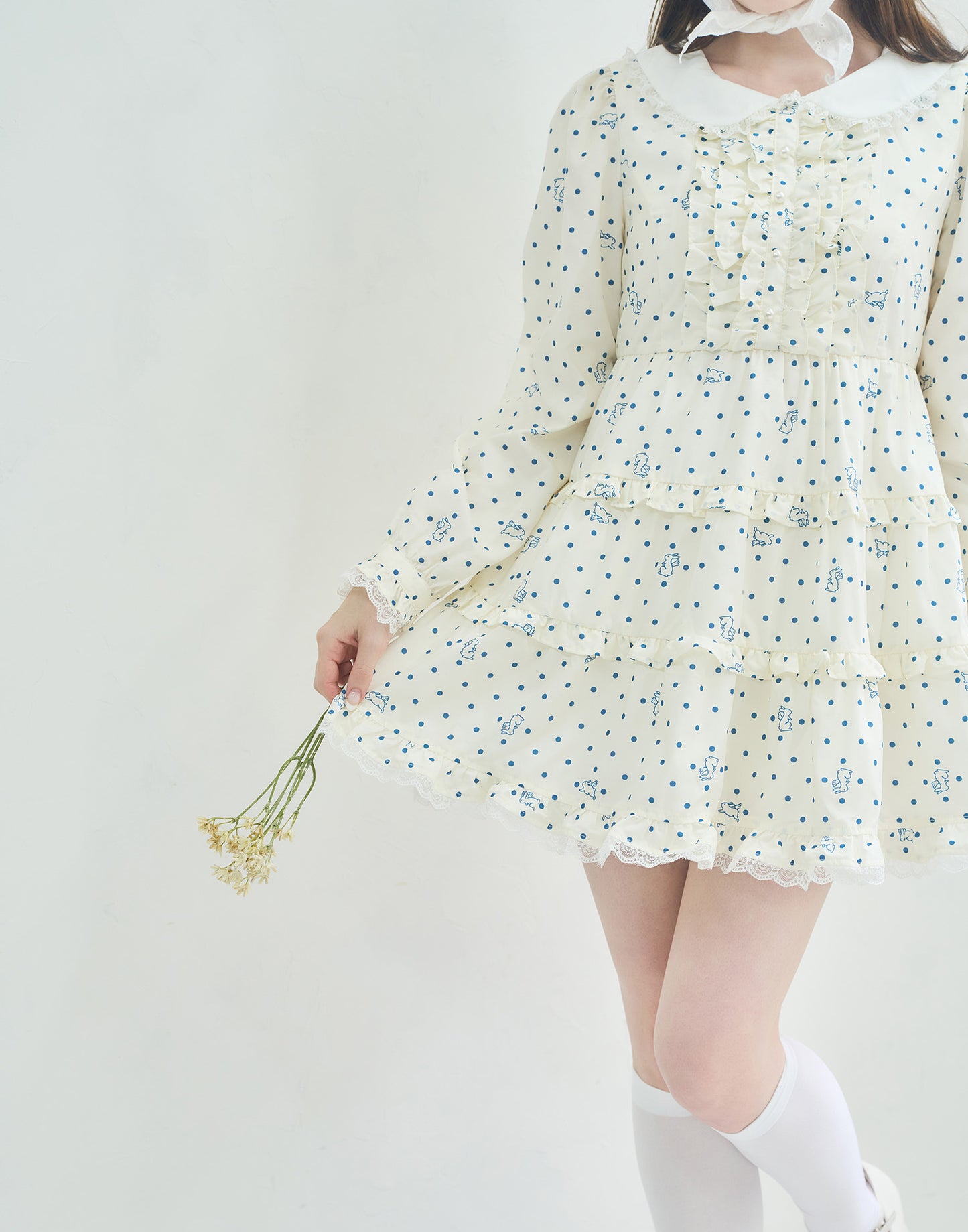 Lolime angel bunny frill mini dress