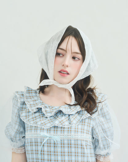 Lolime check puff sleeve dress