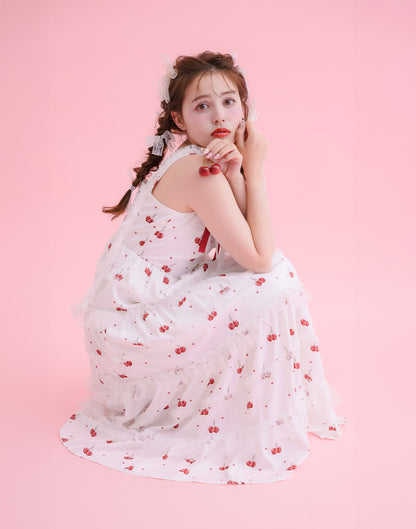 mellfy memory Sweet cherry long Dress