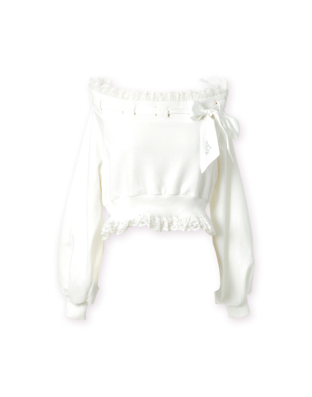 AVENCHUMU Off shoulder satin ribbon tops