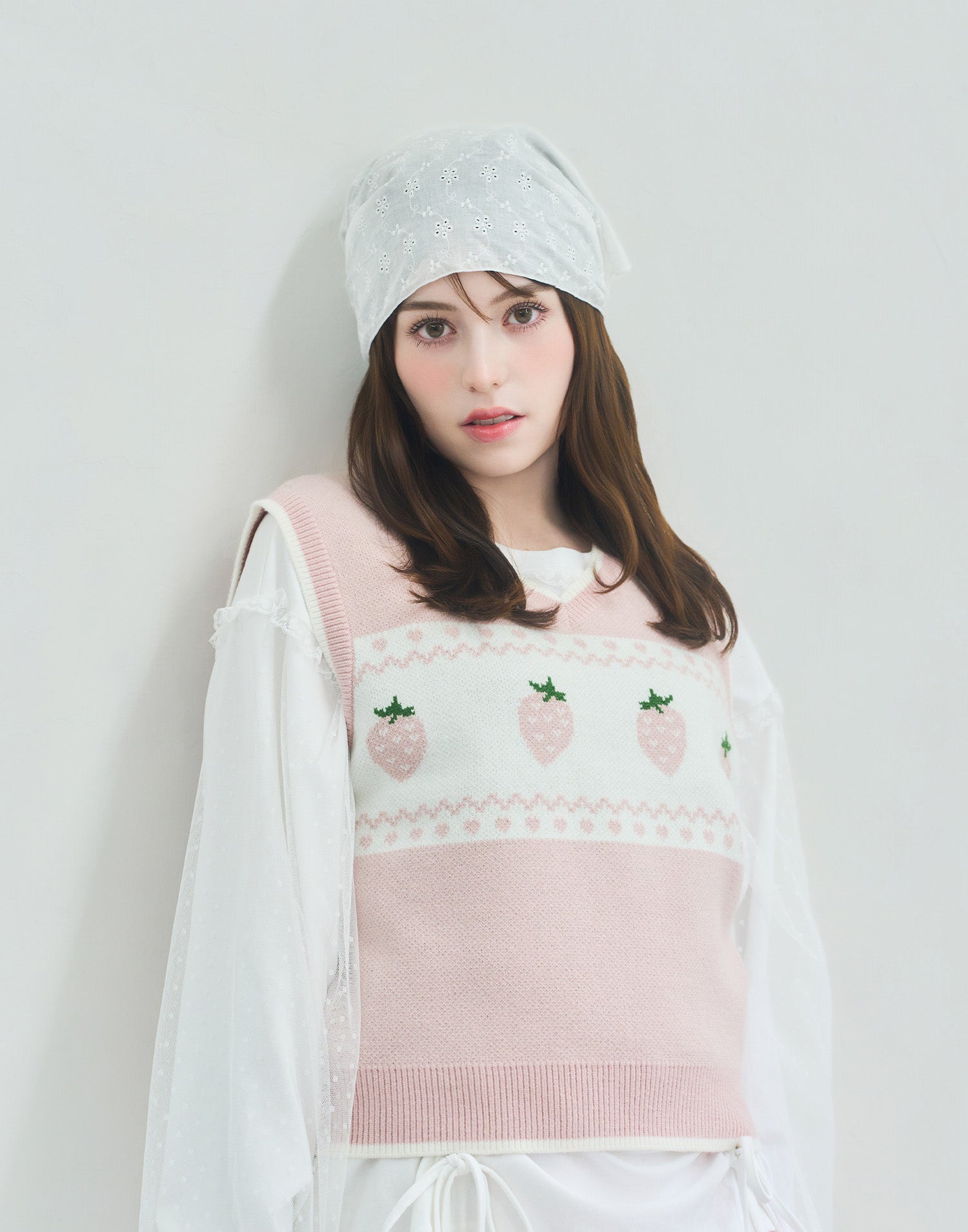 Lolime daydream strawberry knit vest