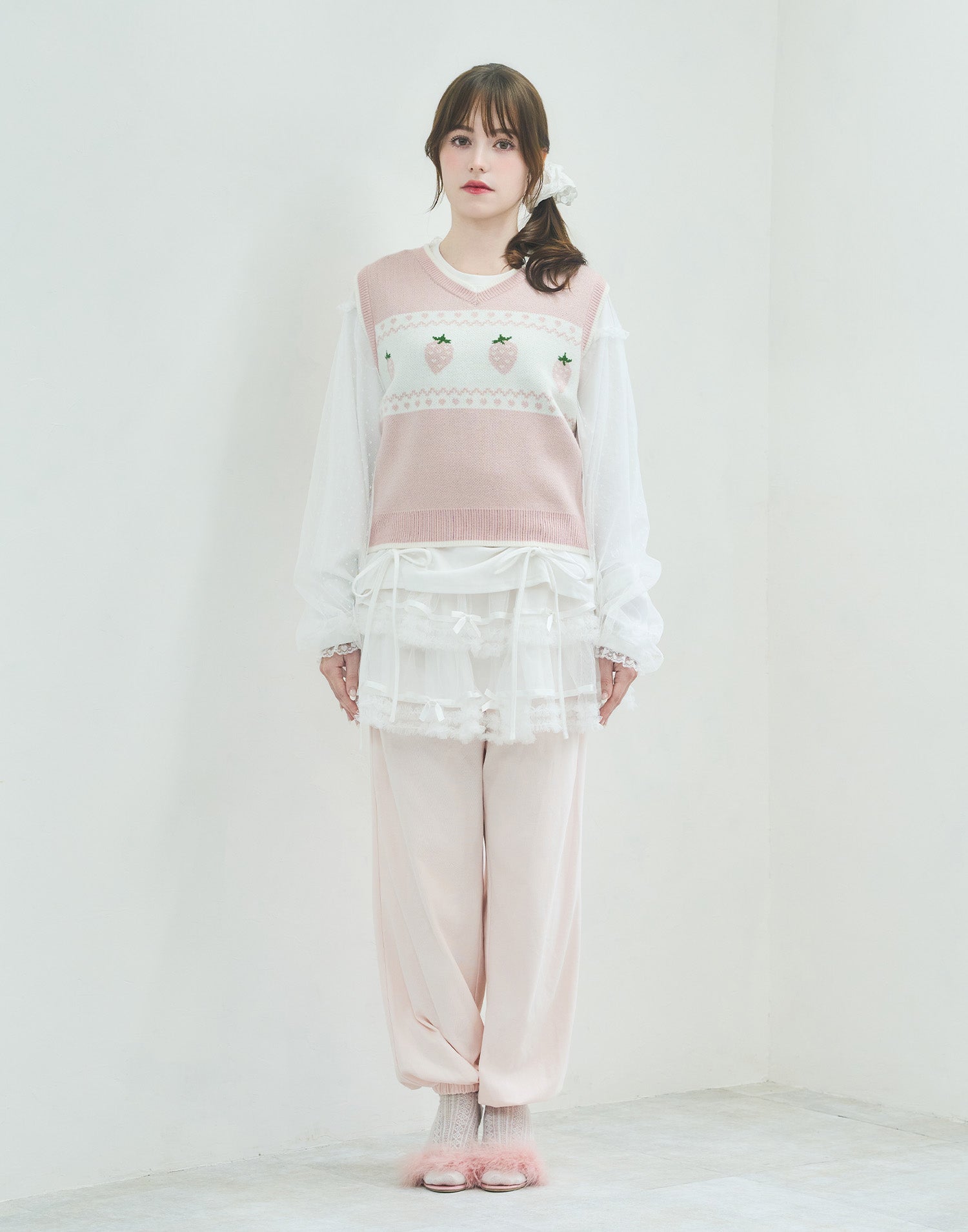 Lolime daydream strawberry knit vest