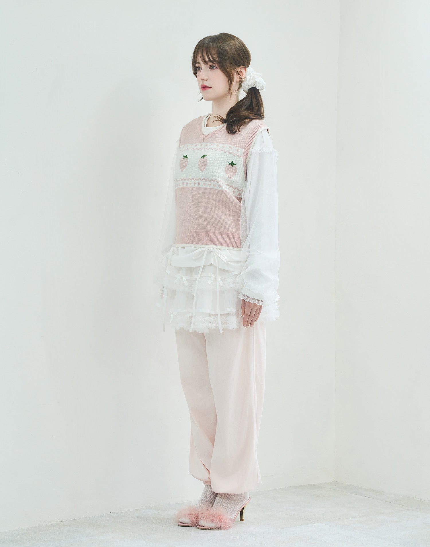 Lolime daydream strawberry knit vest