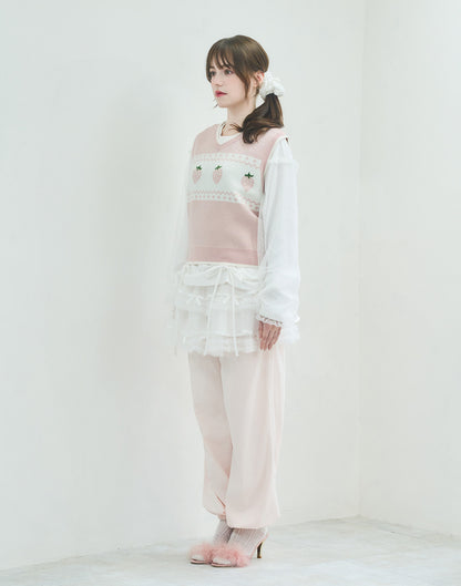 Lolime daydream strawberry knit vest