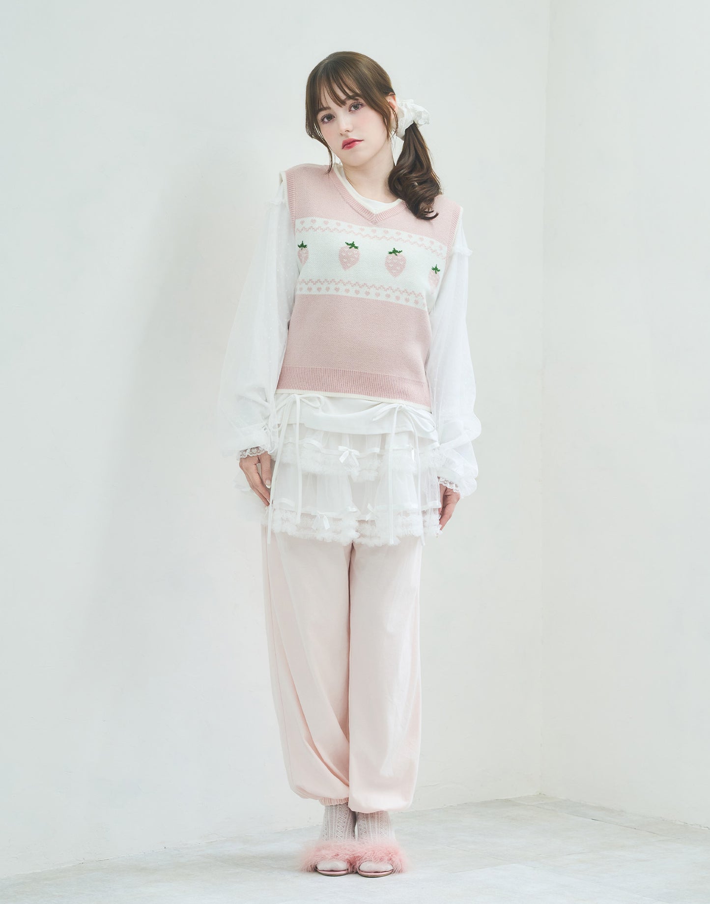 Lolime daydream strawberry knit vest