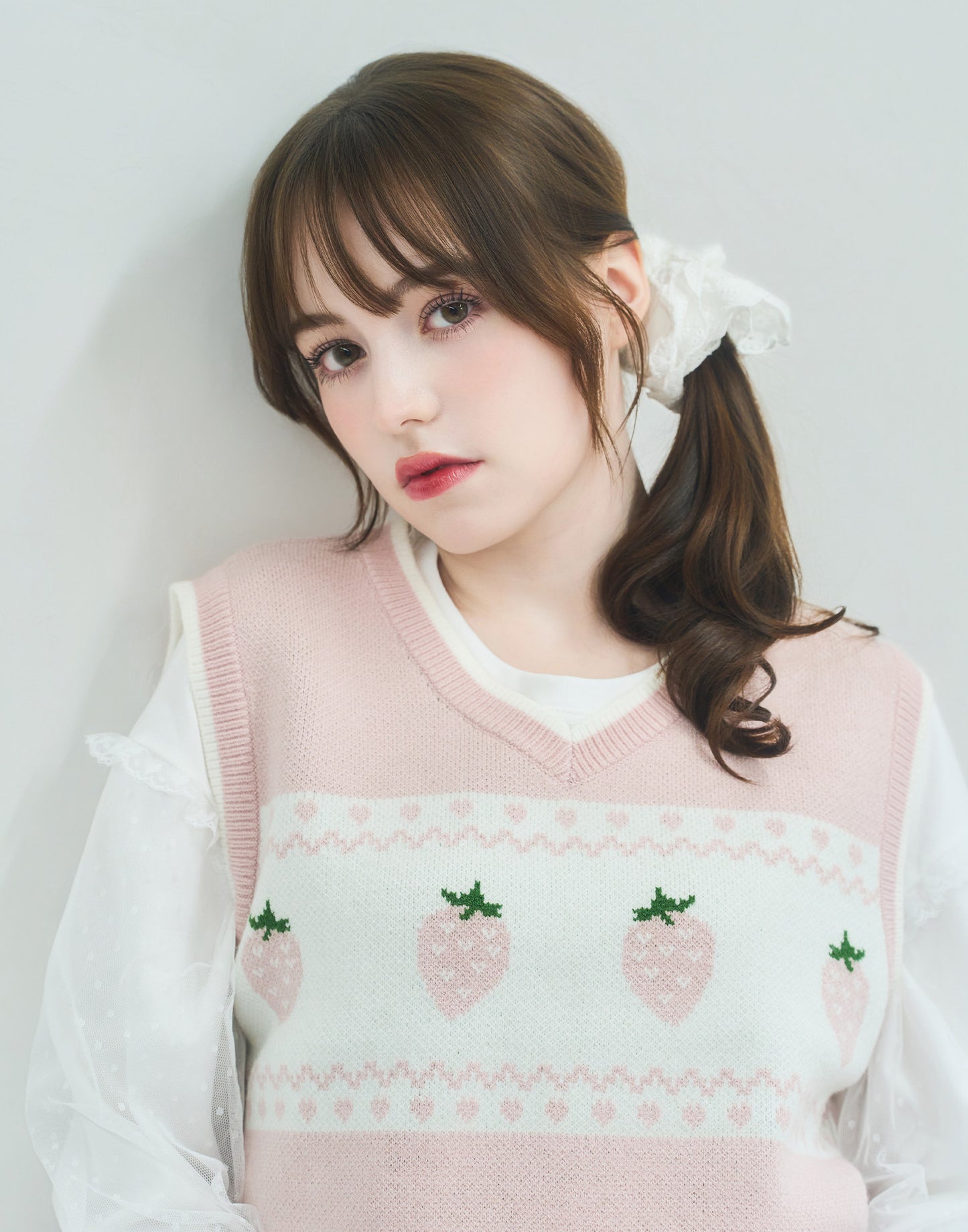 Lolime daydream strawberry knit vest
