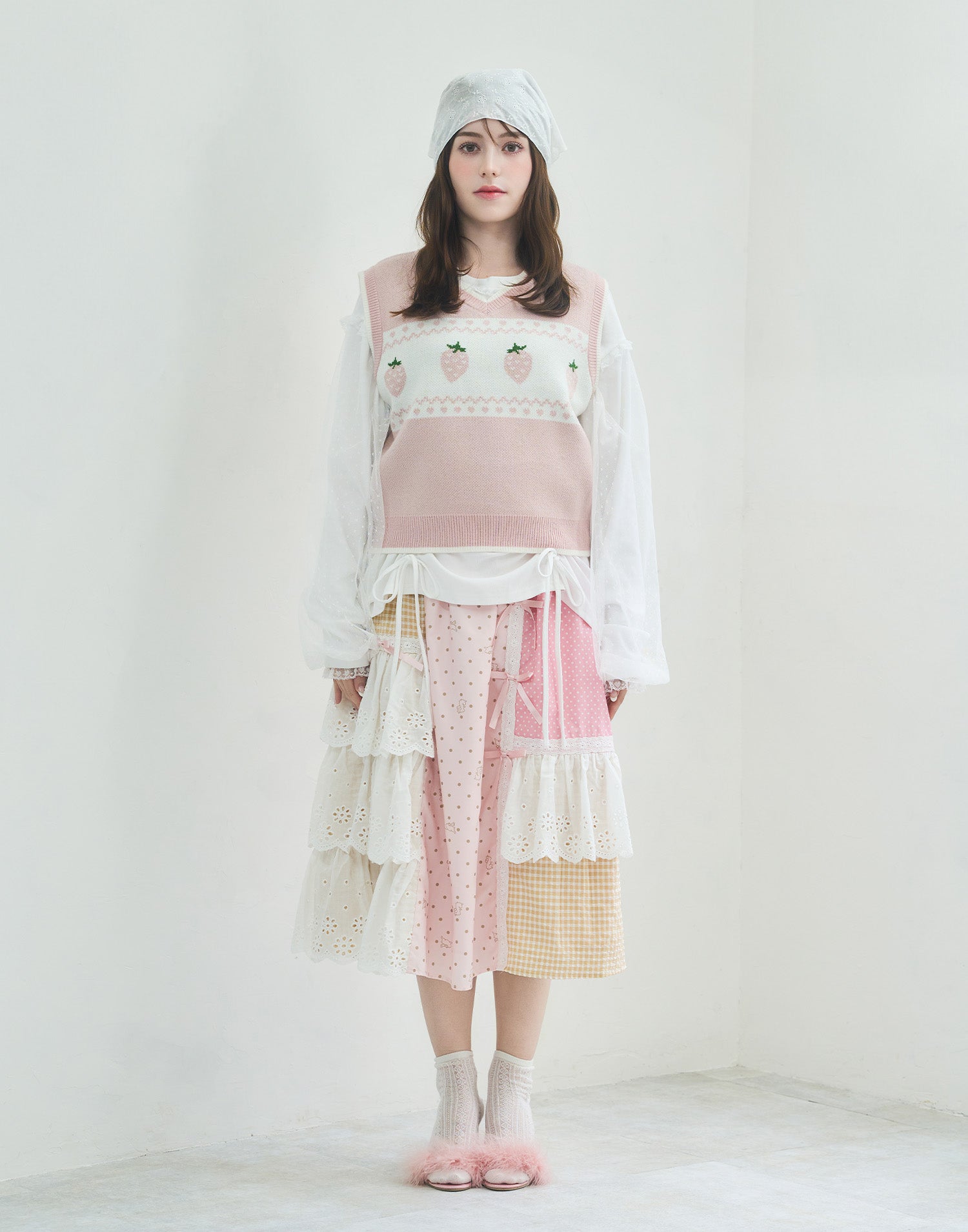 Lolime daydream strawberry knit vest