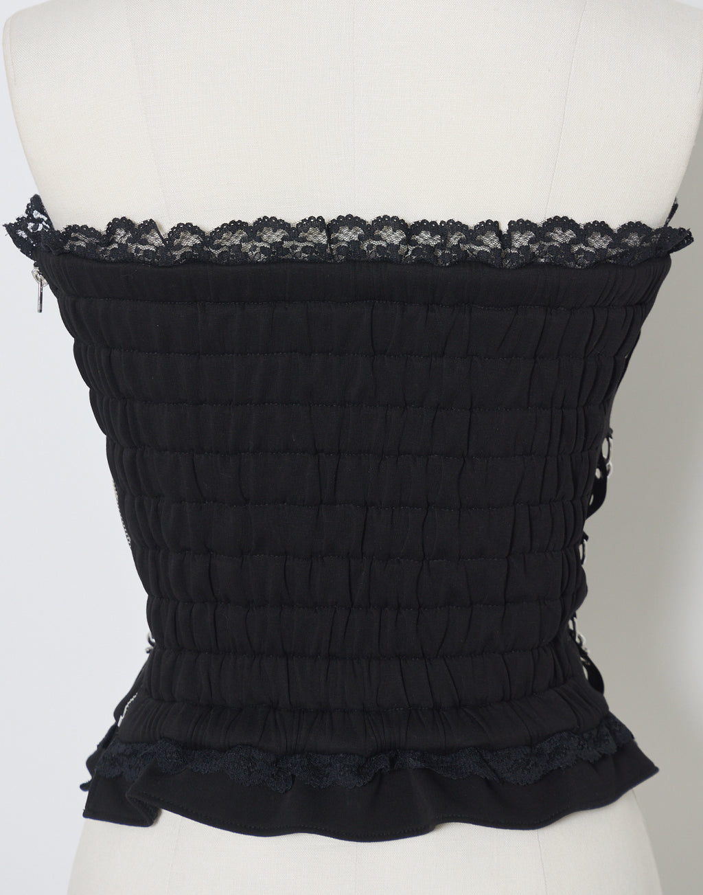 AVENCHUMU Cross chain & ribbon corset