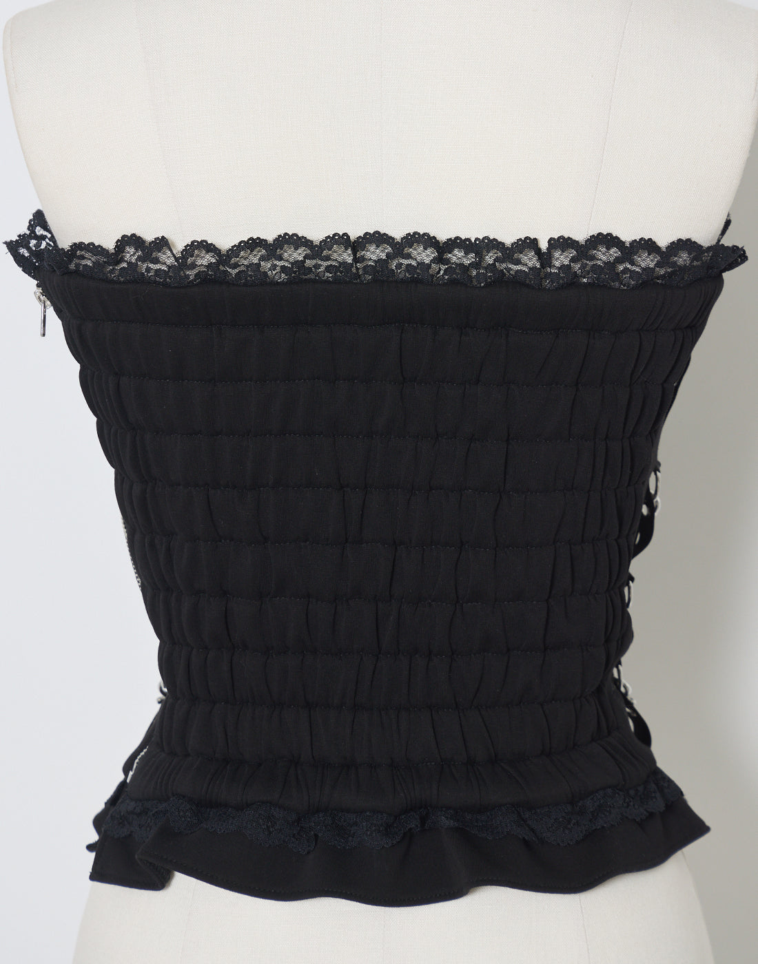 AVENCHUMU Cross chain & ribbon corset