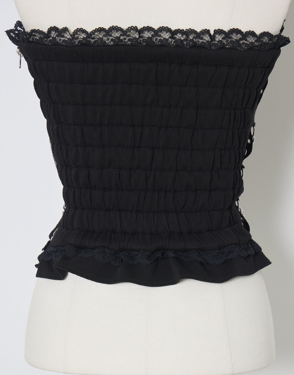 AVENCHUMU Cross chain & ribbon corset