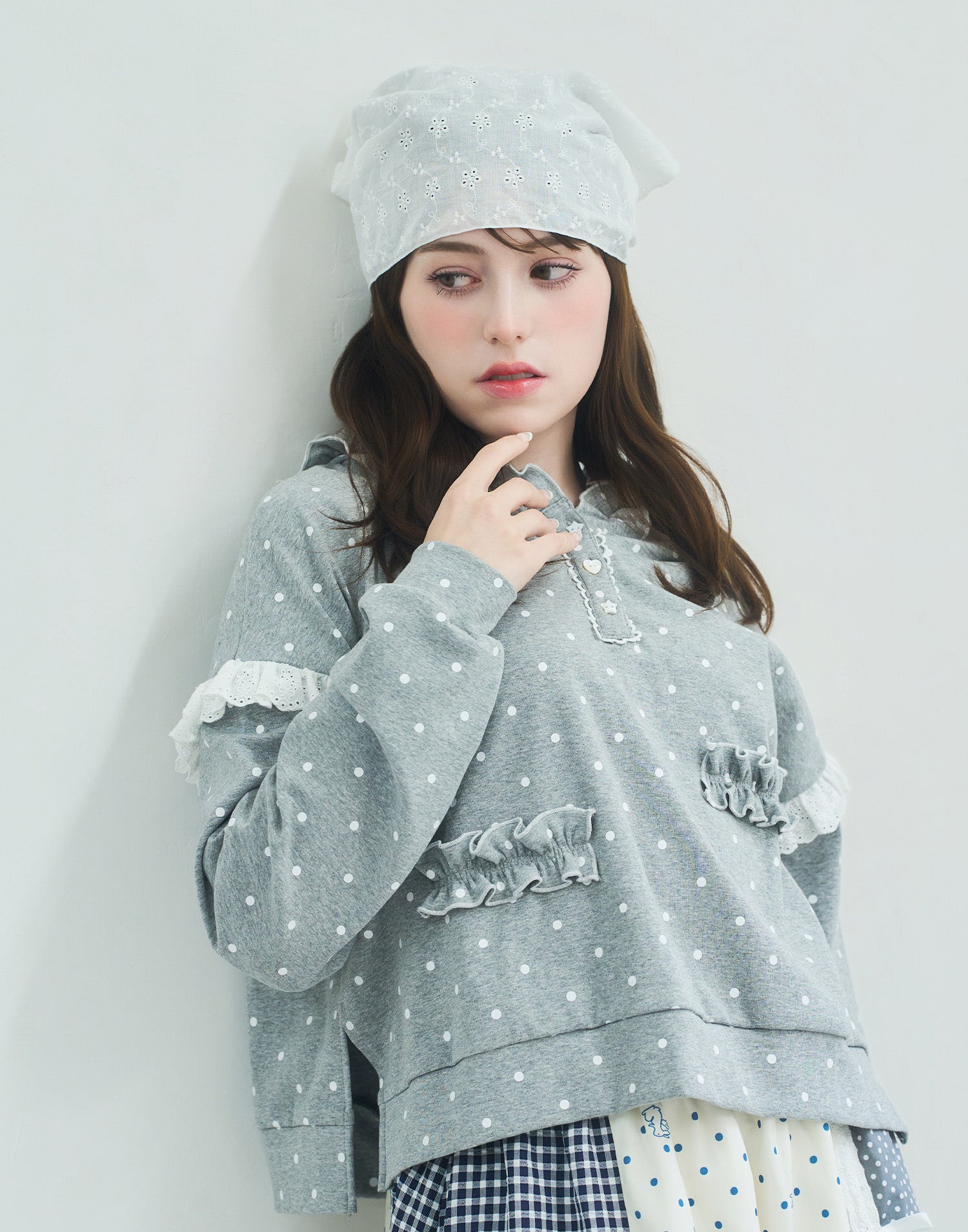 (Pre-order) Lolime fancy dot sweatshirt