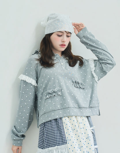 Lolime fancy dot sweatshirt