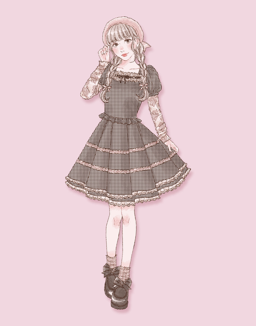 mellfy memory Like a doll classic check Top