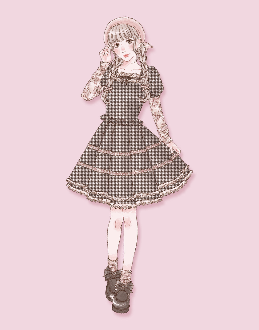 mellfy memory Like a doll classic check Top