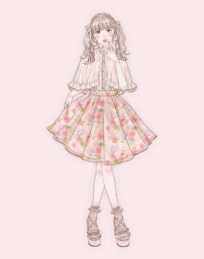 <April Delivery> mellfy memory Angel's play sheer cape Blouse