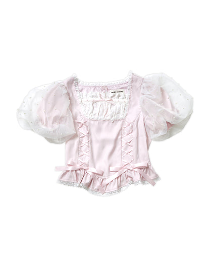 <March Delivery> mellfy memory Love to Doll lace up Blouse