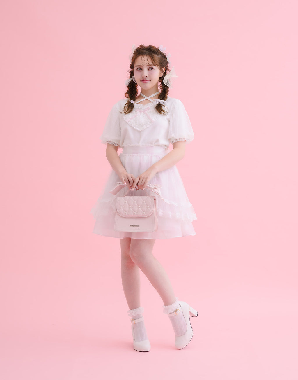 mellfy memory Fairy gingham tulle apron Skirt