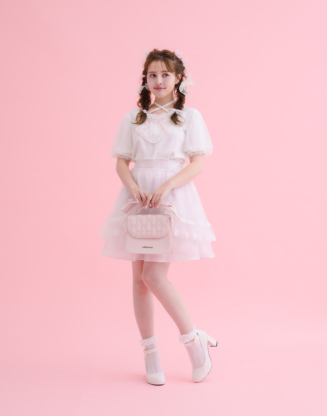 mellfy memory Fairy gingham tulle apron Skirt