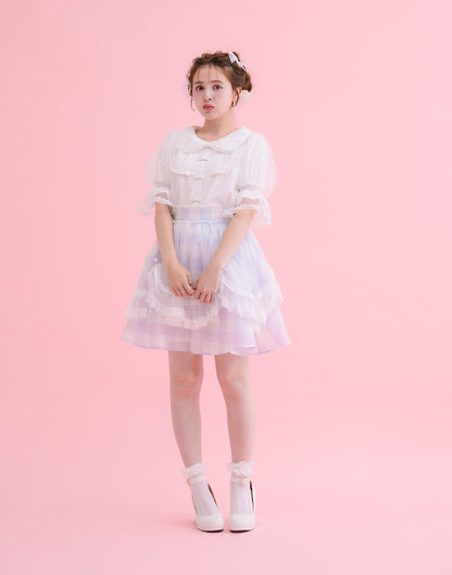 mellfy memory Fairy gingham tulle apron Skirt