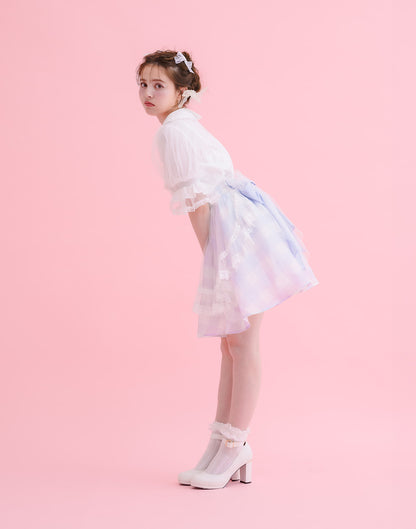 mellfy memory Fairy gingham tulle apron Skirt