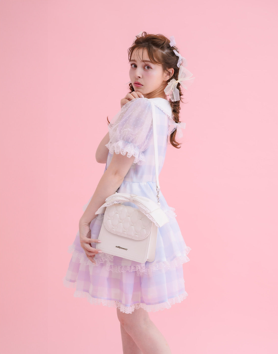 mellfy memory Fairy gingham tiered doll Dress