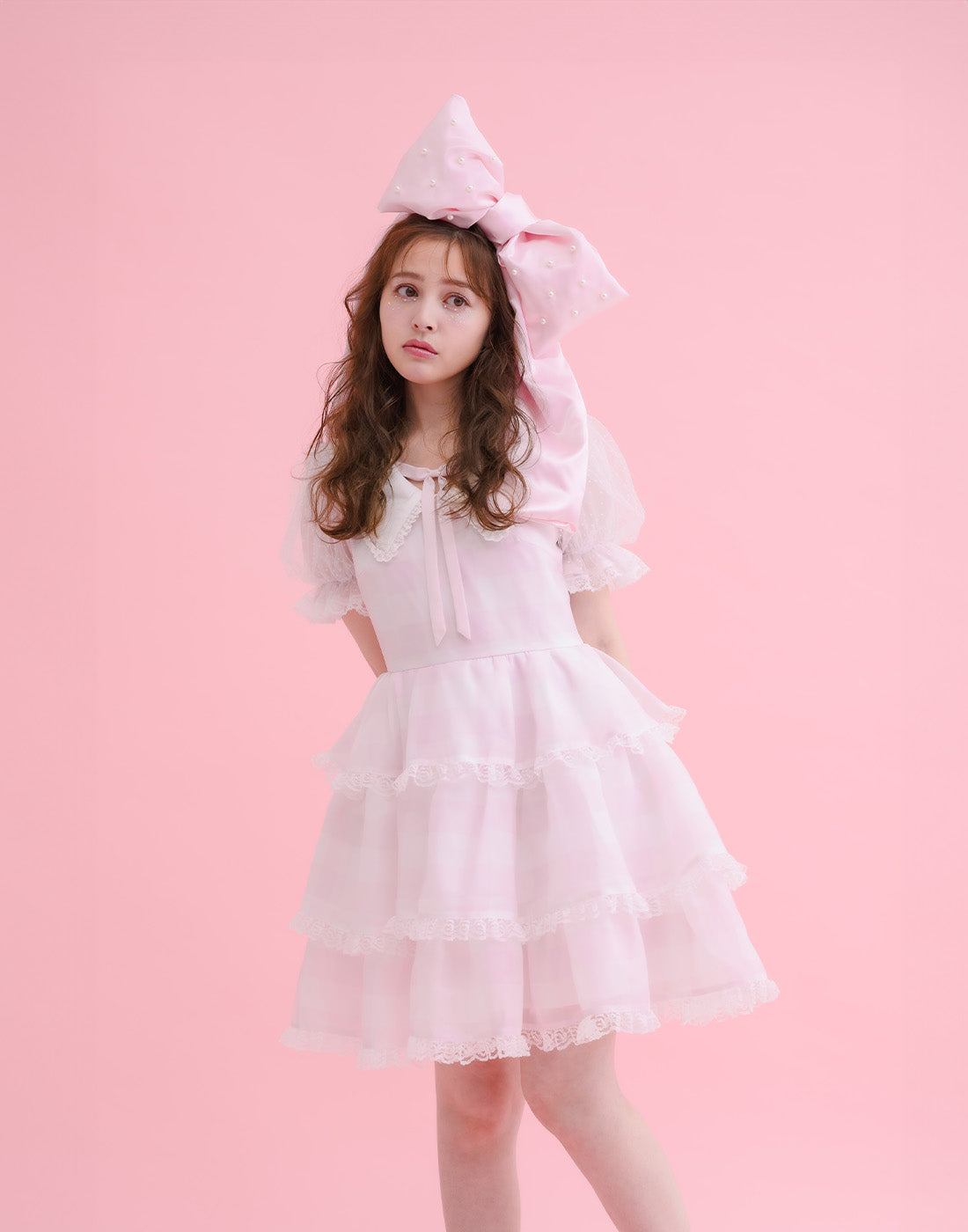 mellfy memory Fairy gingham tiered doll Dress