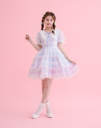 mellfy memory Fairy gingham tiered doll Dress