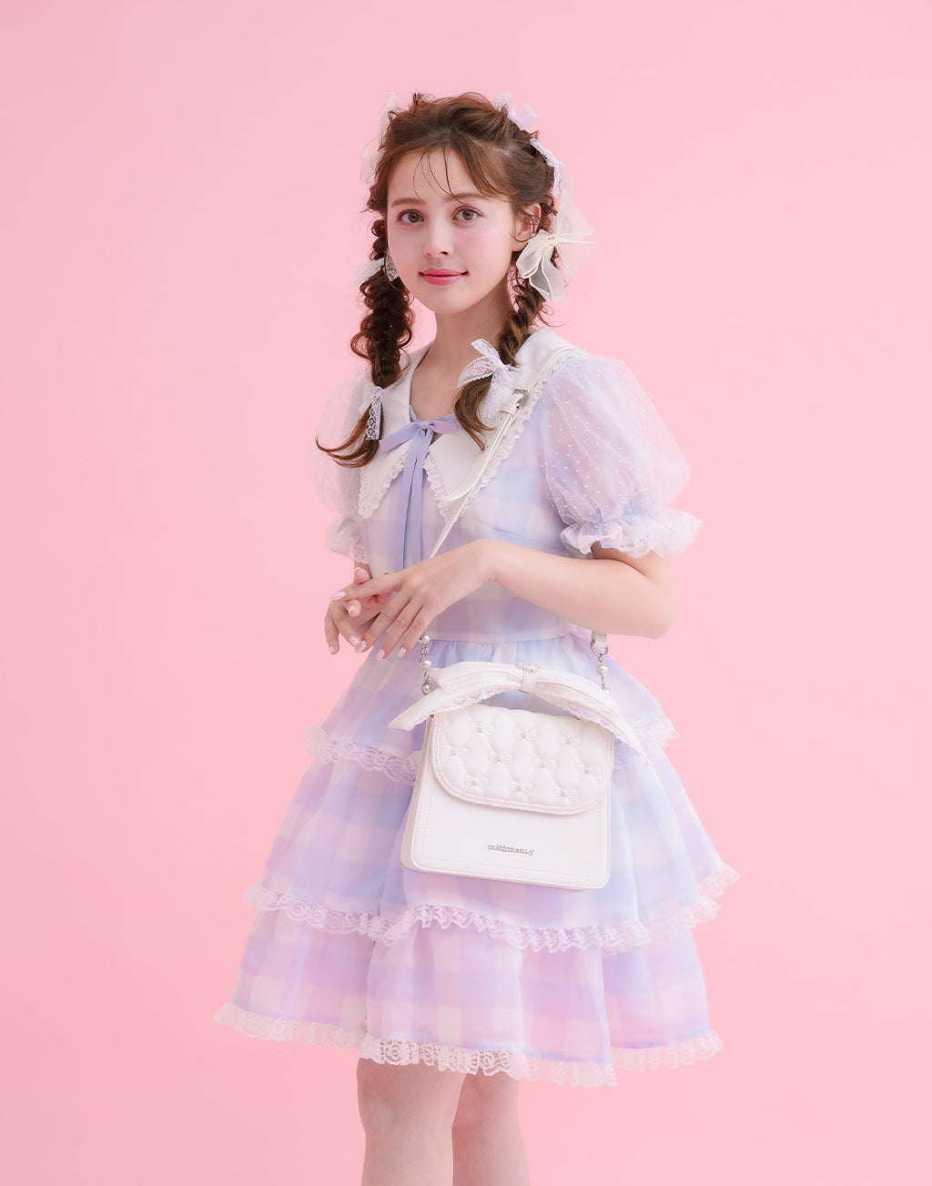 mellfy memory Fairy gingham tiered doll Dress