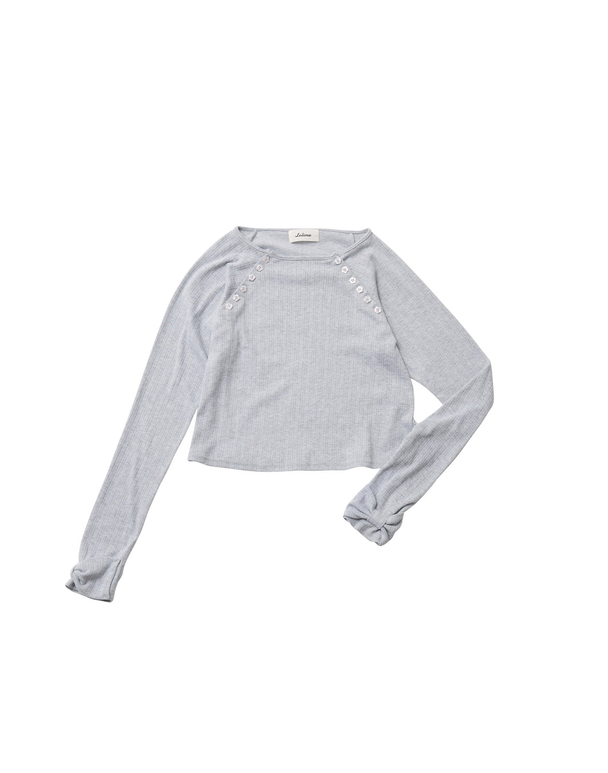 Lolime shoulder button eyelet top