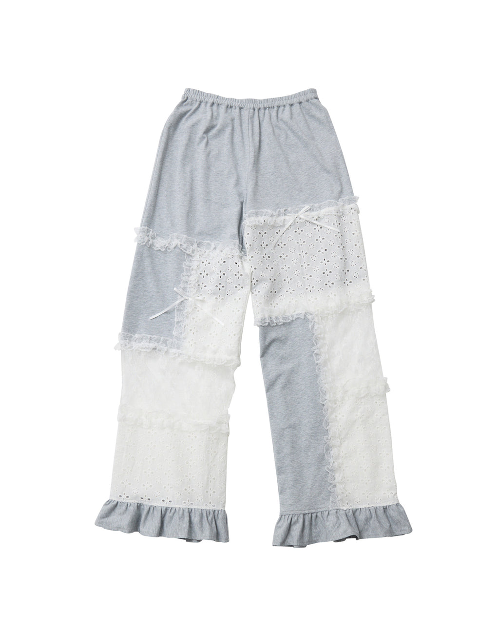 Lolime patchwork lace frill pants