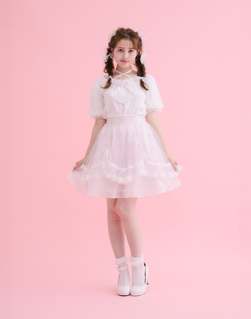 mellfy memory Fairy gingham tulle apron Skirt