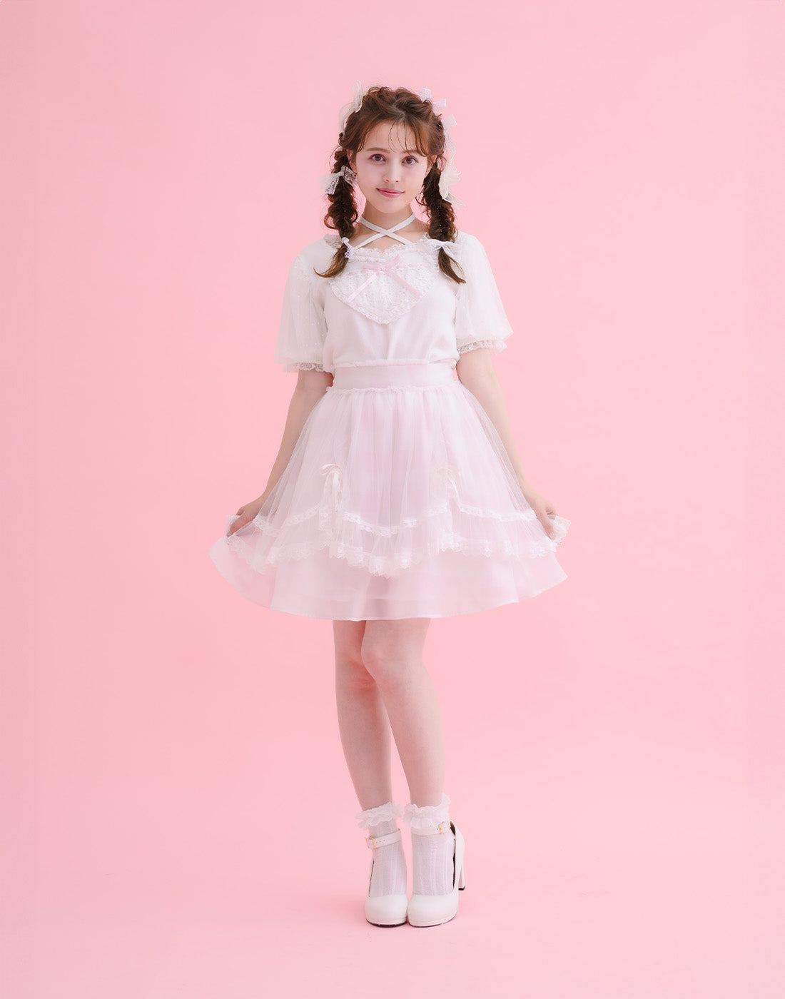 mellfy memory Fairy gingham tulle apron Skirt